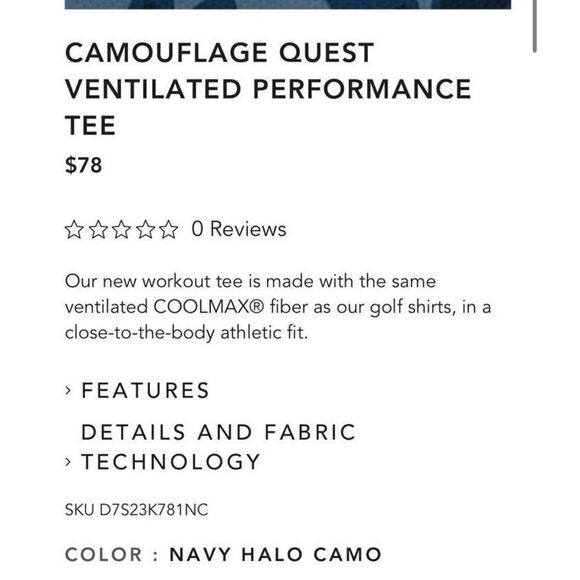 Dunning Golf Shirt Blue Camo QUEST Ventilated Mens Size XXL GOLF Fast Ship - Picture 9 of 15